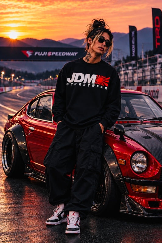 JDM Streetwear Crew Jersey - Black