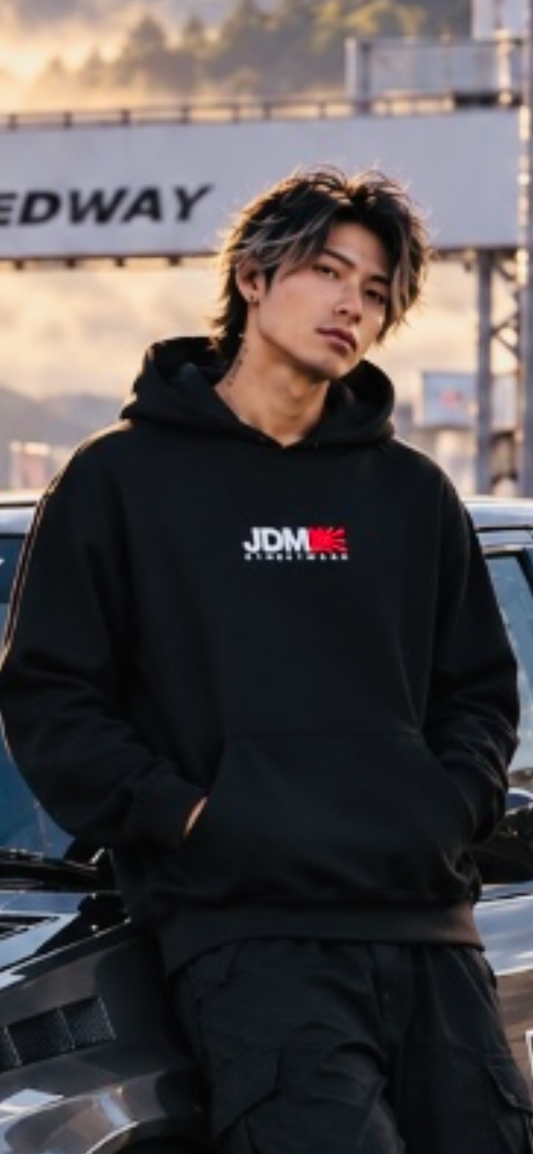 JDM Streetwear Hoodie - Black