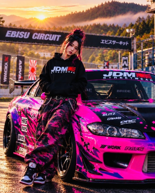 JDM Streetwear Hoodie - Black