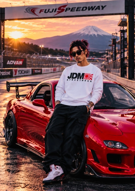 JDM Streetwear Crew Jersey - White